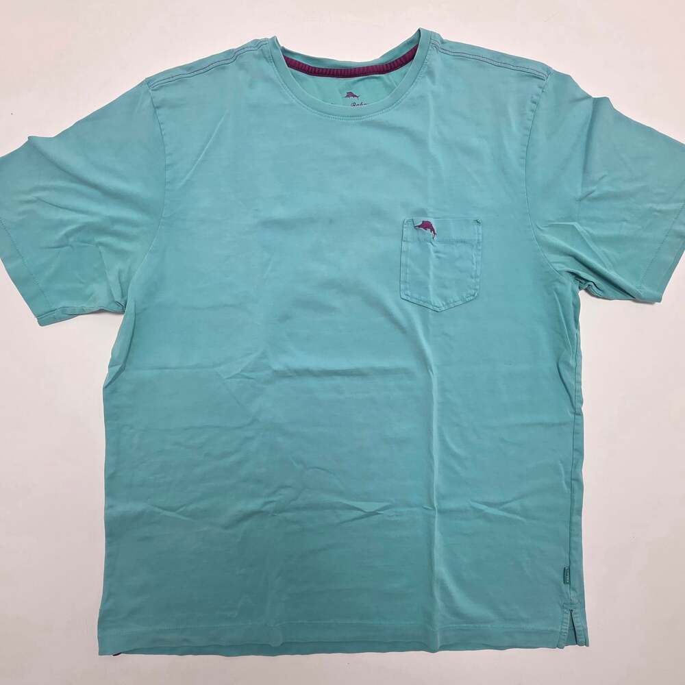 Tommy Bahama Men's Pima Cotton Pocket T-Shirt Teal Size Large